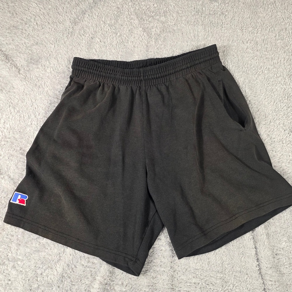 Russell Athletic Shorts Mens Large Black Sunfaded Vintage 90s Made in USA Jersey